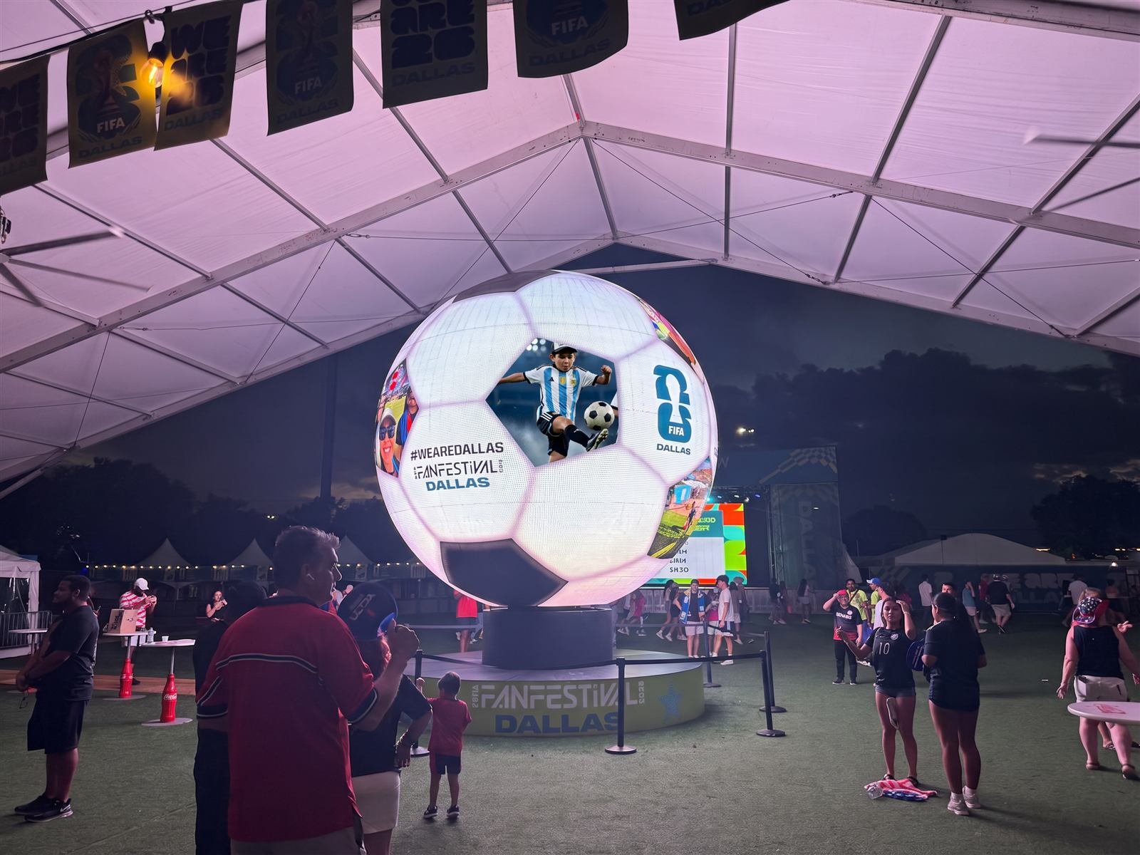 GLAS portrait broadcast live on the FIFA Fan Festival Dallas LED soccer ball